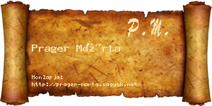 Prager Márta névjegykártya